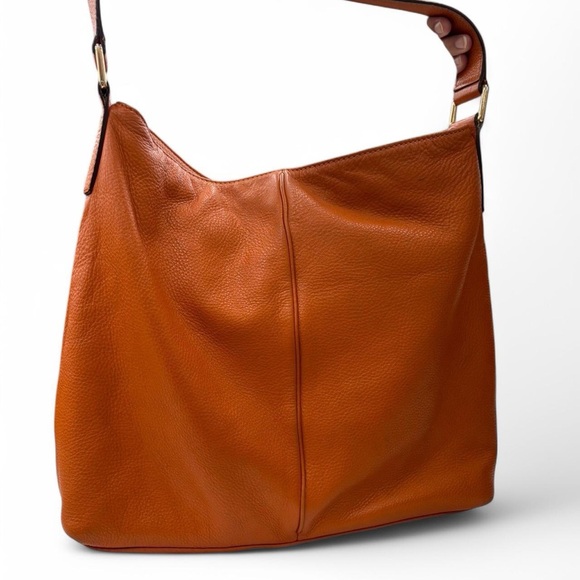 FashionPuzzle Small Crescent Shoulder Bag Underarm Purse  Orange Leather Shoulder Bag